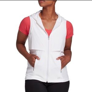 Calia Woven Ruched Hooded Vest